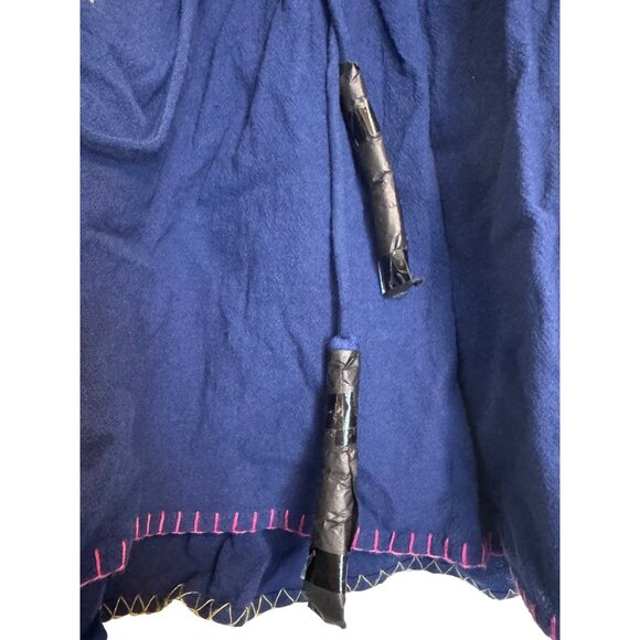 Free People Embroidered Peasant Blouse Womens XS Blue Multicolor Boho Top - Picture 5 of 6